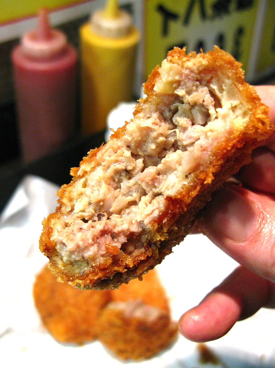 Chicken cutlet ¥100 a piece.